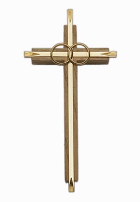 Oak & Gold Catholic Cana Wedding Cross